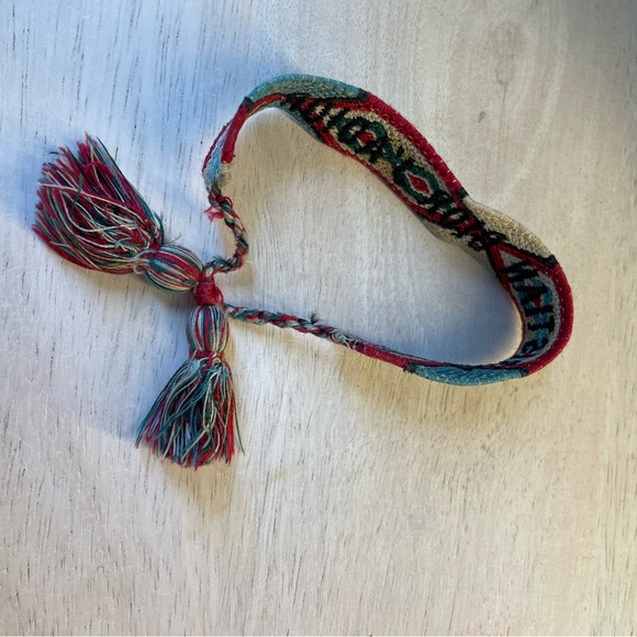 Christian Dior Tassel Woven Friendship Bracelet in Red and Blue - Picture 7 of 10